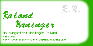 roland maninger business card